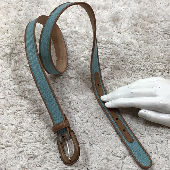 Doncaster Accessories - Doncaster aqua/tan belt Italy 09BT29